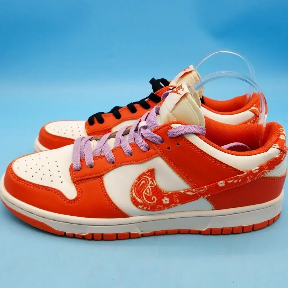 Nike Dunk Low Paisley Pack Orange Sneakers - Size 8